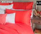 Bambury Linen King Bed Quilt Cover Set - Coral