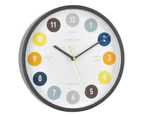 Tell The Time Silent Wall Clock - Grey - 30cm