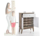 Meya 5 Tier Shoe Cabinet Scandinavian White Oak Modern Storage Furniture