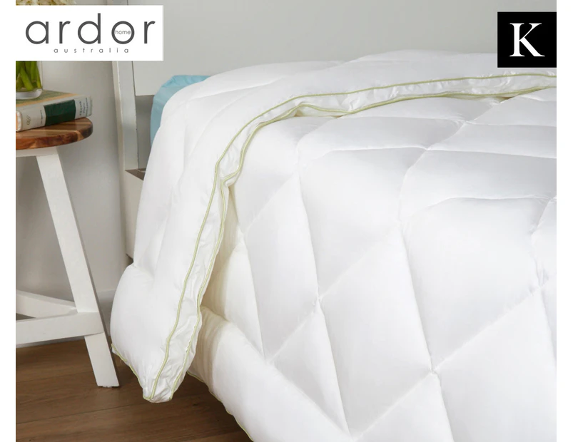 Ardor Bamboo King Bed 350GSM Microfibre Quilt - White