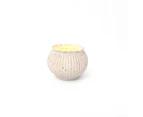 D9xH8cm Contemporary round Floral tealight holder - cream x 3pcs