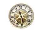 D60cm Exposed Gear Gold Wall Clock