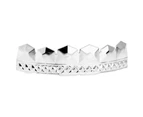 One Size Fits All Bling Grillz - CAESER TOP - Silver - Silver