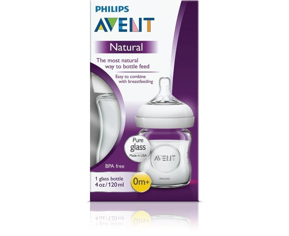 Avent Natural 671 Glass Feeding Bottle 120Ml 1Pk