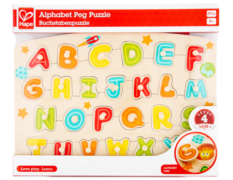 Hape Alphabet Peg Puzzle - Multi