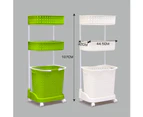 2/3 Tier Bathroom Laundry Clothes Baskets Bin Hamper Mobile Rack Removable Shelf