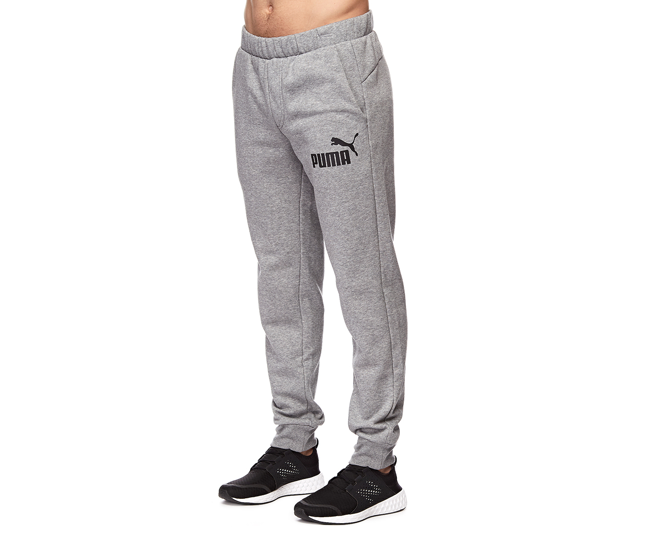 Puma Men's Style No.1 Logo Fleece Sweatpants - Medium Grey Heather ...