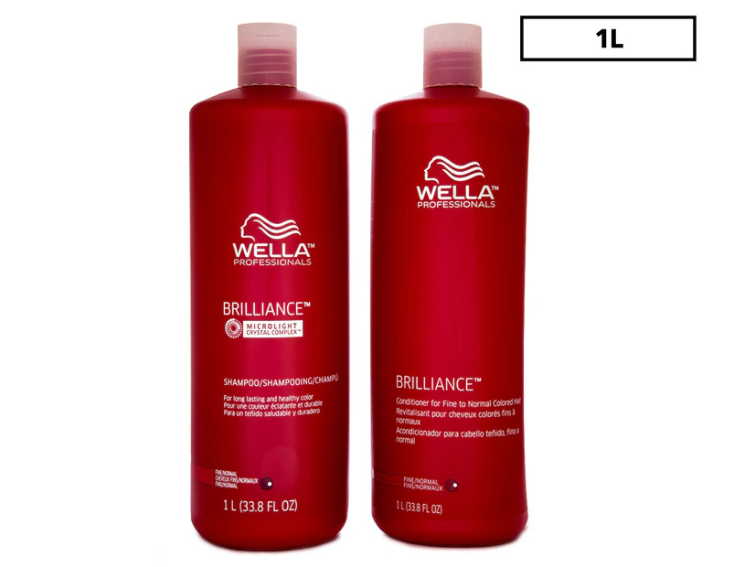 Wella Brilliance Shampoo & Conditioner 1L Duo - Fine Hair