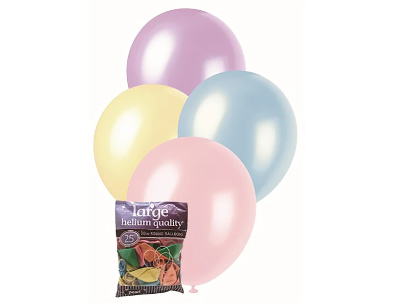 30cm Assorted Pearl Balloons 25 Pack