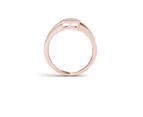 De Couer 9k Rose Gold 1/6ct TDW Diamond Cluster Engagement Ring - White H-I