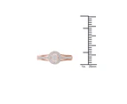 De Couer 9k Rose Gold 1/5ct TDW Diamond Cluster Engagement Ring - White H-I