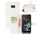 White New Wallet Leather Case Cover For HTC U Ultra