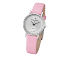 Stuhrling Original Women's 734L.01 Lady Castorra Diamond-Accented Watch with Pink Leather Band