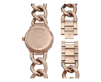 Stuhrling Original Women's 813S.04 Vogue Renoir Day and Date Crystal Accented and 16k Rose Gold-Layered Link Watch  Bracelet