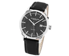 Stuhrling Original Men's 555A.02 Analog Classic Ascot II Swiss Quartz Movement Black Leather Strap Watch with Interchangeable Brown Leather Strap