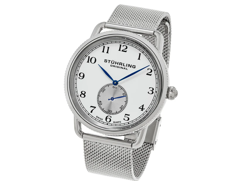 Stuhrling Original Men's 207M.01 Classique Swiss Quartz Stainless Steel Mesh Watch