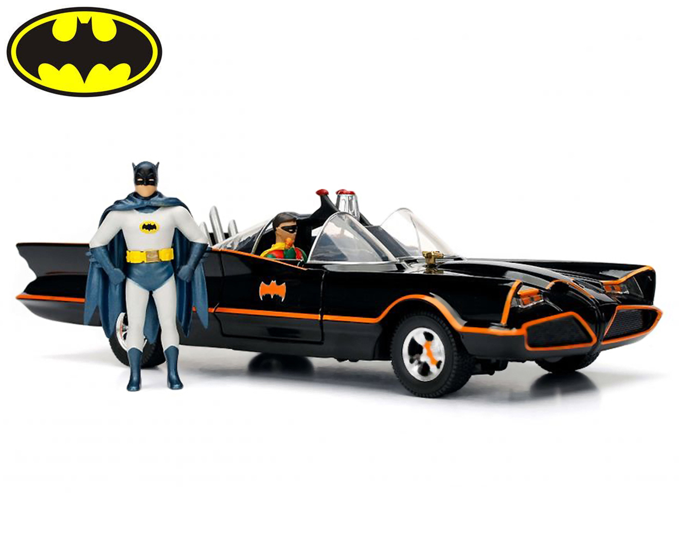 Batman (1966) - Batman and Robin with Batmobile Hollywood Rides 1/24th  Scale Die-Cast Vehicle Replica 