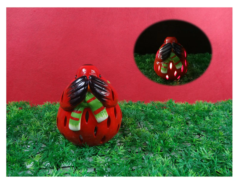 Xmas Rooster,Decoration, ceramic Solar Light,LED colour changing