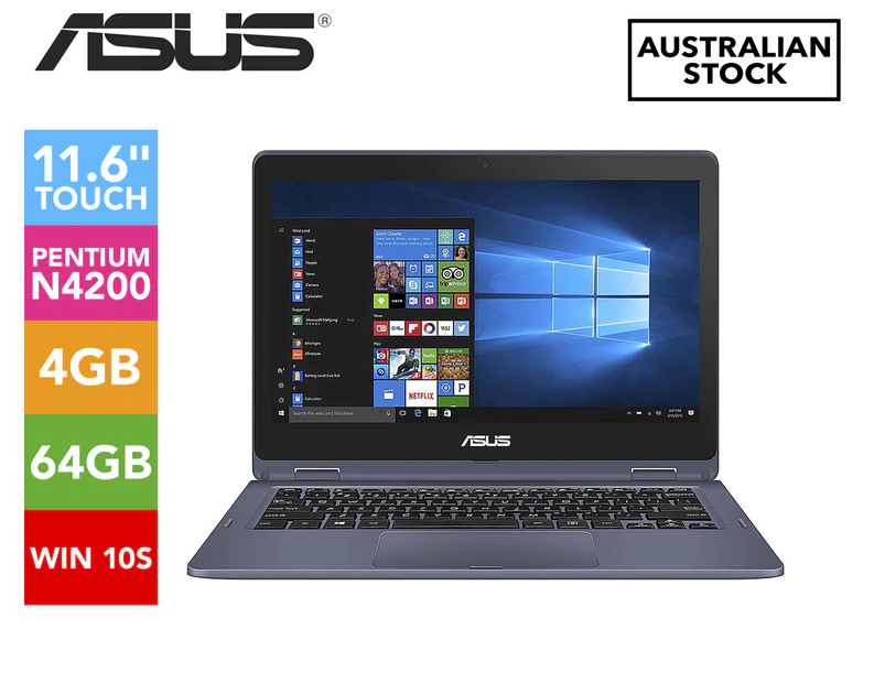 ASUS 11.6-Inch VivoBook Flip 12 TP202NA-EH012T Notebook - Grey