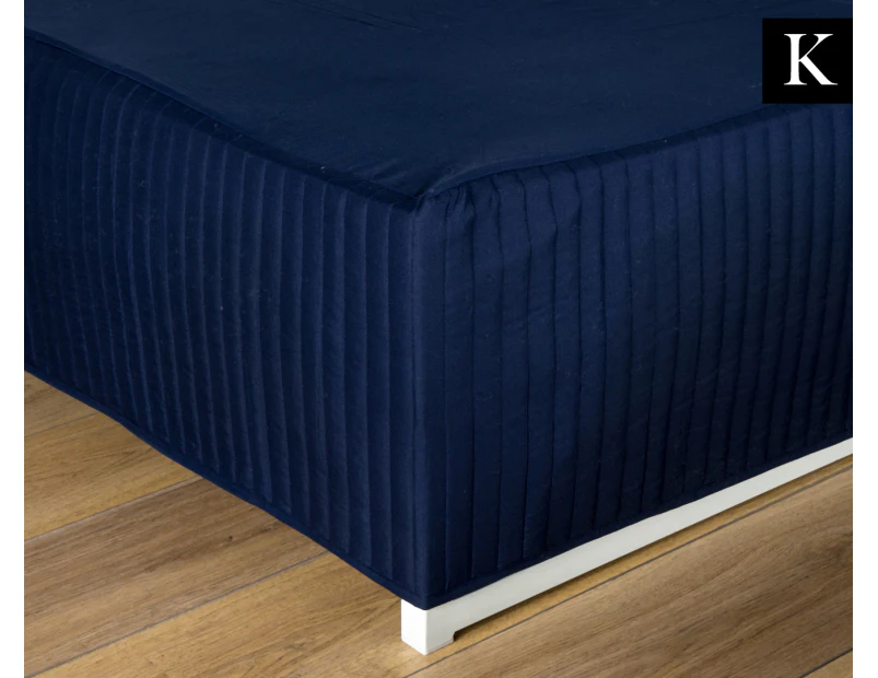 Ardor Quilted King Bed Valance - Navy