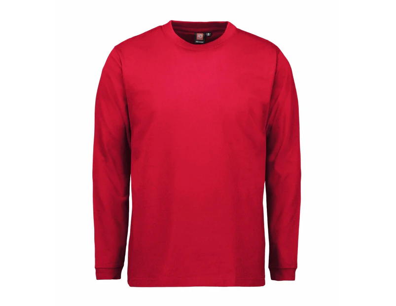 ID Mens Pro Wear Regular Fitting Long Sleeve T-Shirt (Red) - ID143