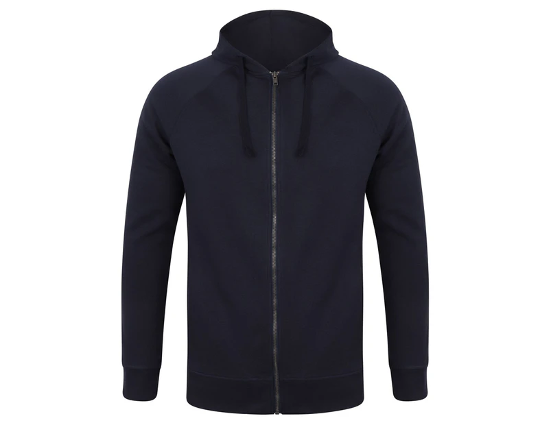 SF Unisex Adults Slim Fit Zip Hooded Sweatshirt (Navy) - PC3023