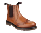 Amblers Mens Dalby Pull On Brogue Boots (Tan) - FS4985