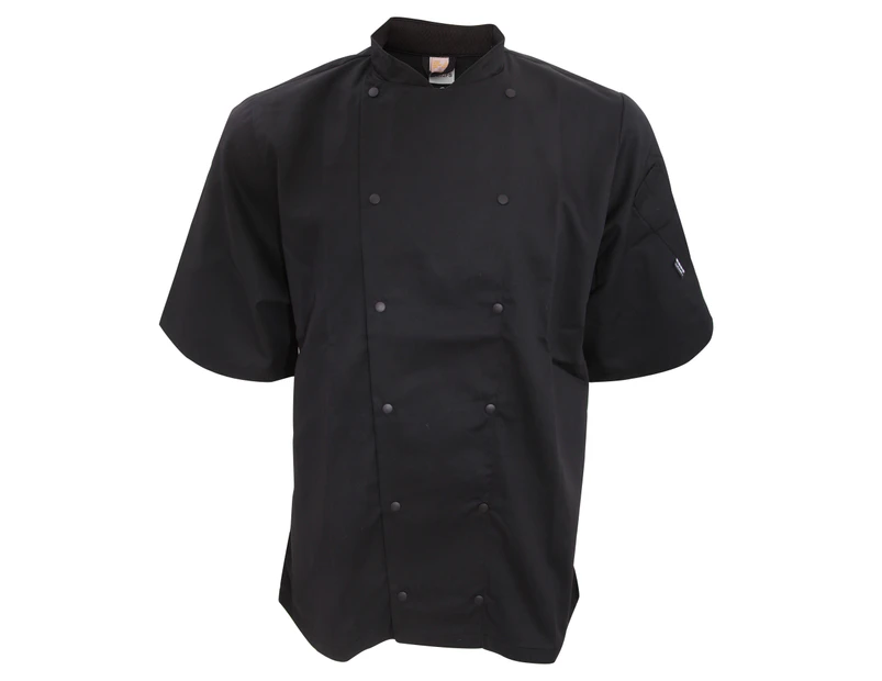 Le Chef Unisex Short Sleeve Executive Jacket (Black) - RW4269