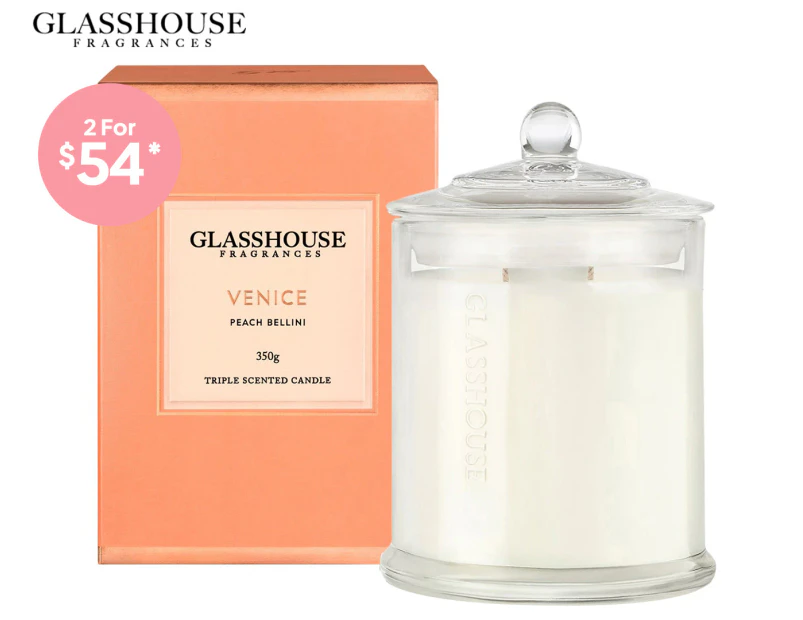 Glasshouse Venice Peach Bellini 350g Triple Scented Candle