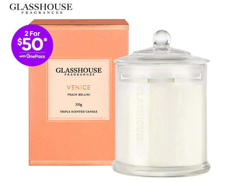 Glasshouse Venice Peach Bellini 350g Triple Scented Candle