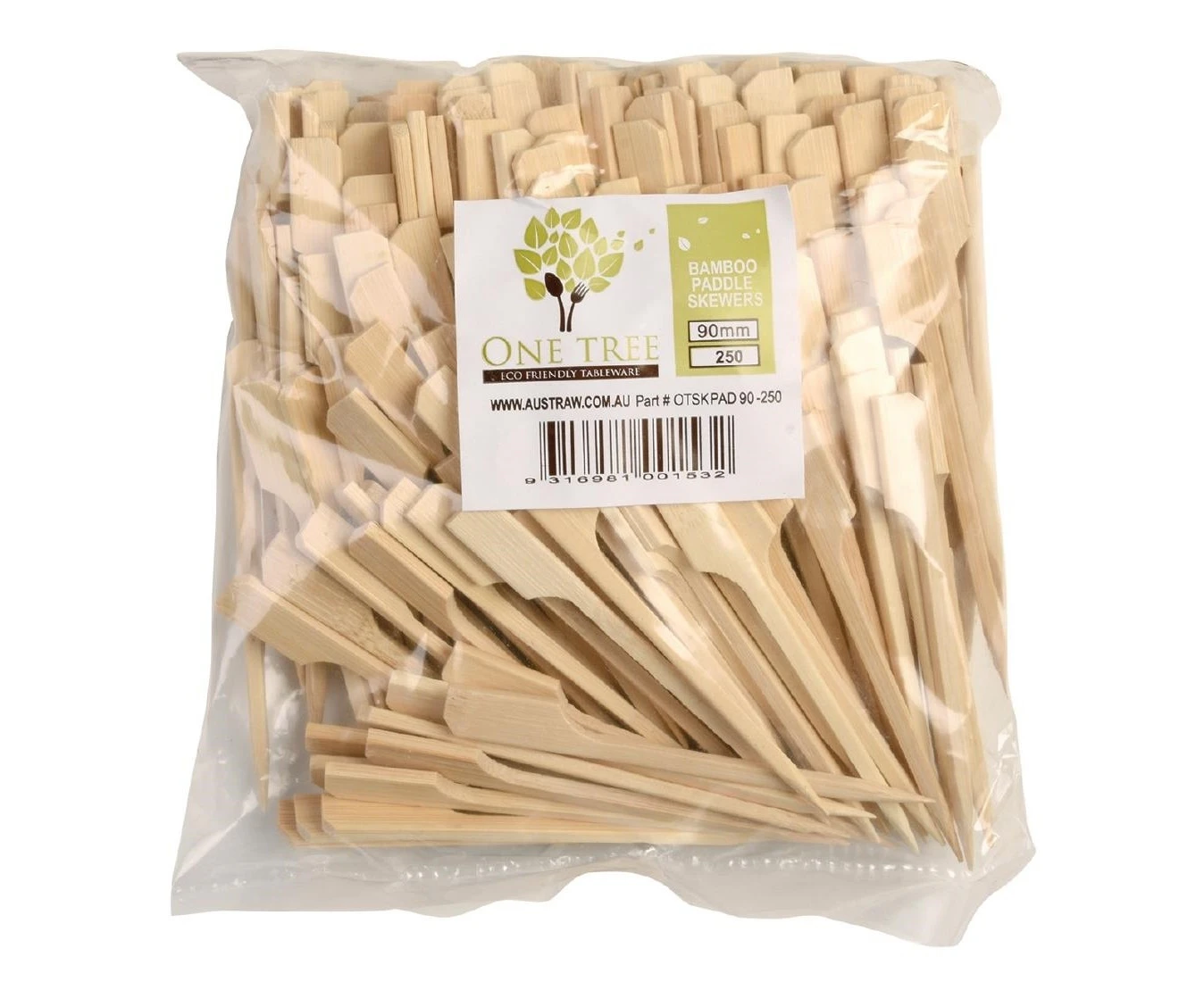 Pack of: 250 Bamboo Paddle Skewers 90mm (Box 250)