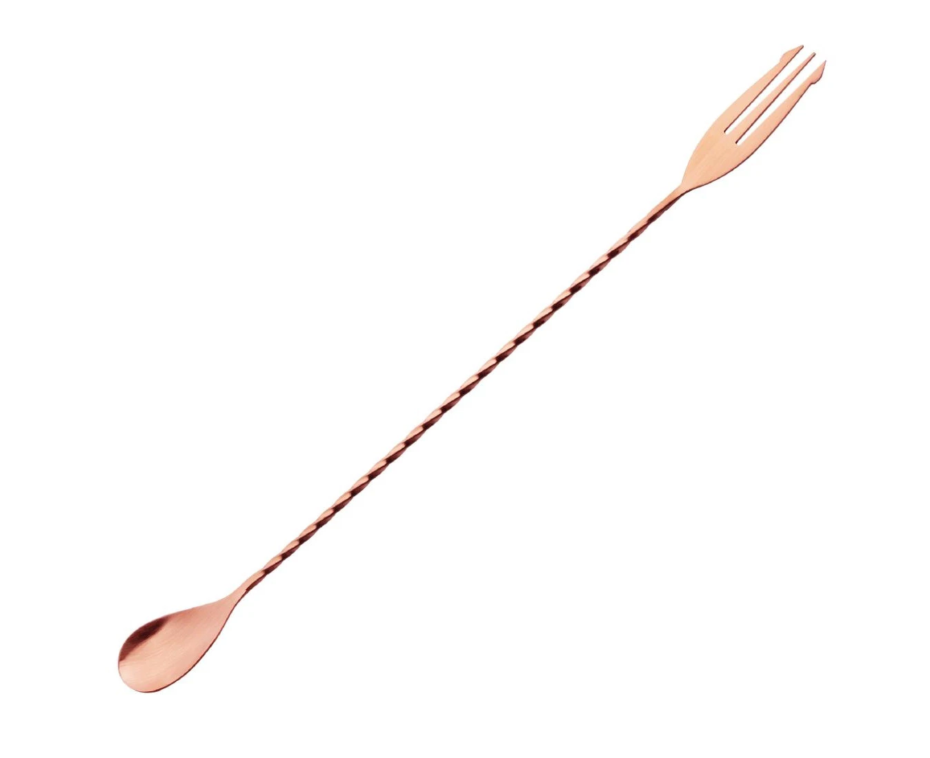 Olympia Cocktail Mixing Spoon with Fork Copper