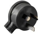 HPM 106/1BL  3 Pin Flat Plug Top Black  106/1Bl Side Entry  Rated: 10Amp 240Volts Ac  3 PIN FLAT PLUG TOP BLACK