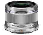 Olympus M.Zuiko Digital Silver 25mm f/1.8 Lens Micro 3/4 Mount for Camera