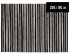Rug Culture 280x190cm Studio 328 Hand Woven Flatweave Rug - Black