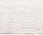 Rug Culture 225x155cm Visions 5050 Hand Woven Jacquard Rug - White/Silver