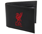 Liverpool FC Mens Official Leather Wallet With Embroidered Football Crest (Black) - SG526