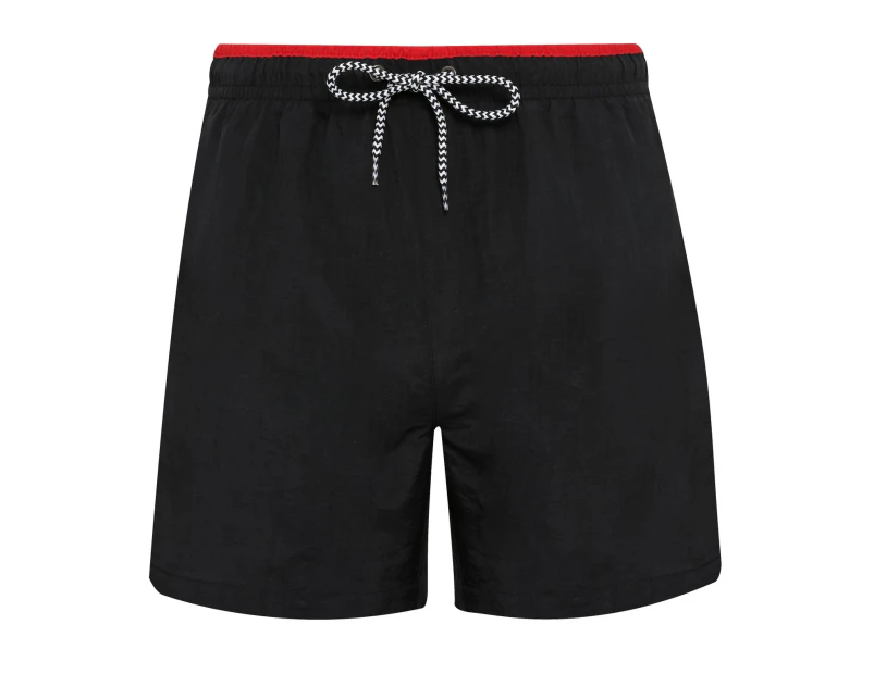 Asquith & Fox Mens Swim Shorts (Black/Red) - RW6242
