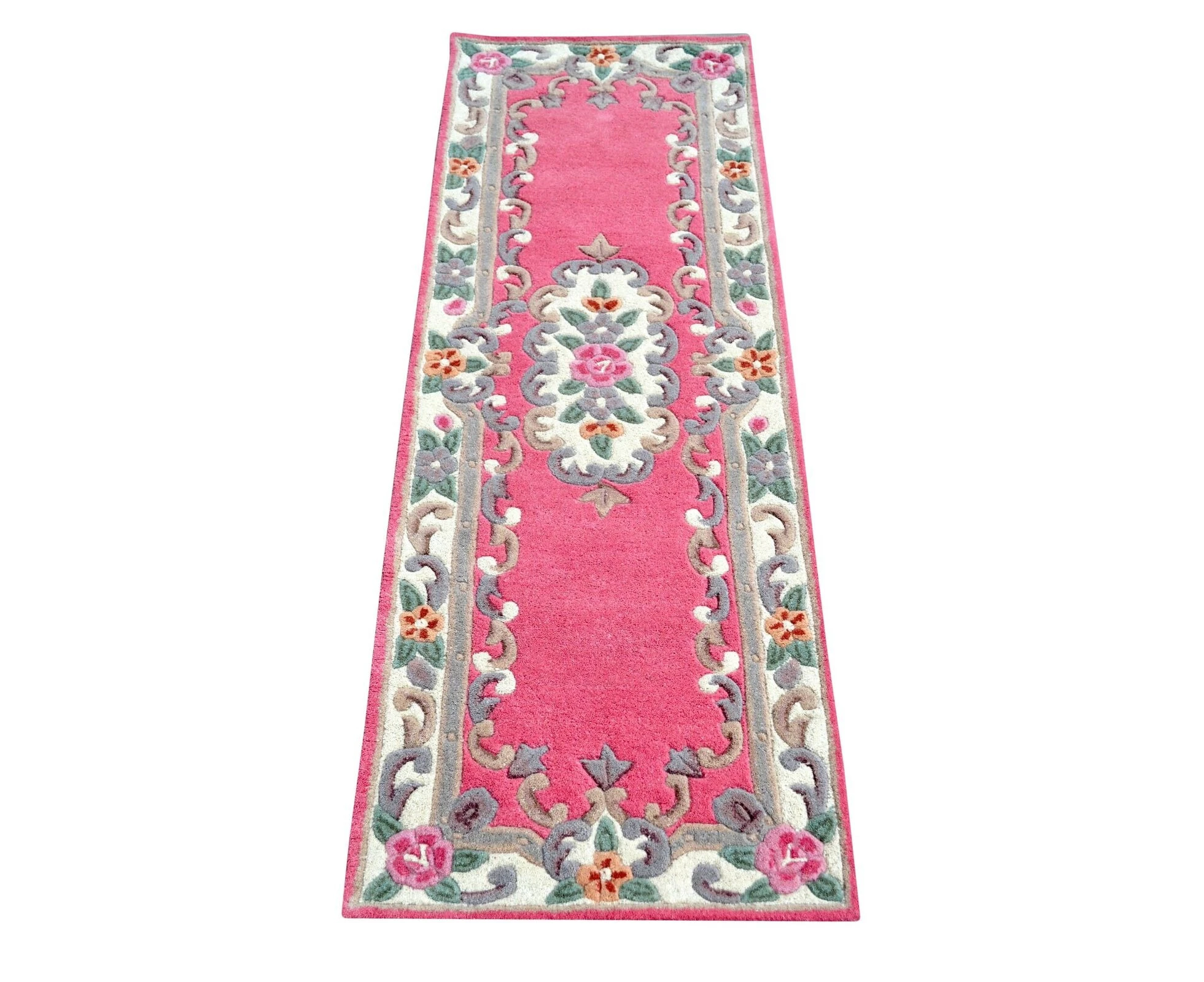 Woollen Runner Rug - Avalon - Pink - 67x210cm