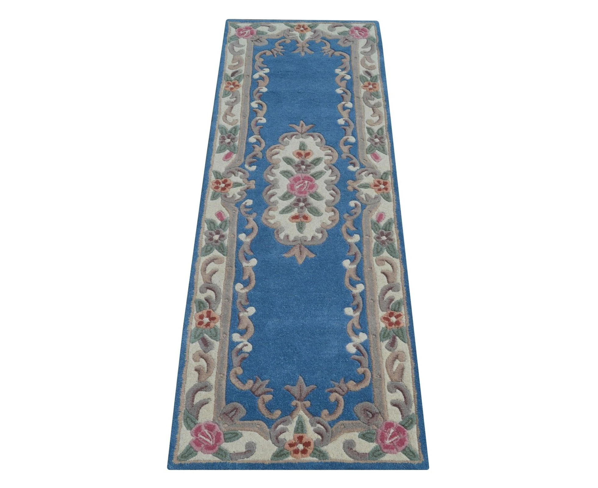 Woollen Runner Rug - Avalon - Blue - 67x210cm