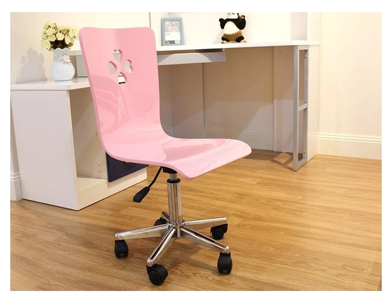 Four Leaf Clover Gas Lift Swivel Desk Chair in Pink