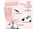 Four Leaf Clover Gas Lift Swivel Desk Chair in Pink