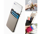 Black Mobile Smart Phone Lycra Multi Wallet ID Card Holder 3M Adhesive Back Pocket