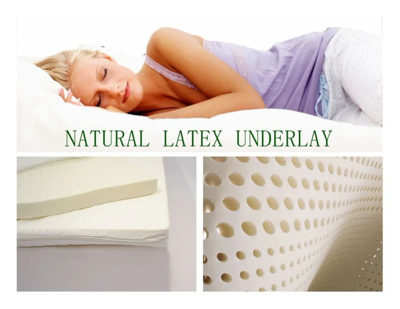 PREMIUM QUALITY 100% Pure Nature Latex Mattress Topper Overlay Healthy Sleep - Double Bed