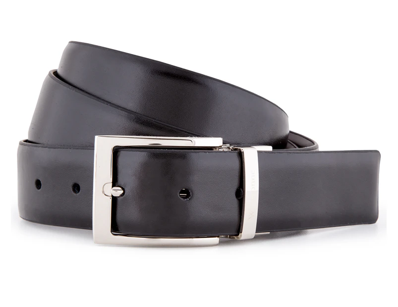 Winstonne Men's One Size Classic Leather Belt - Brown/Black