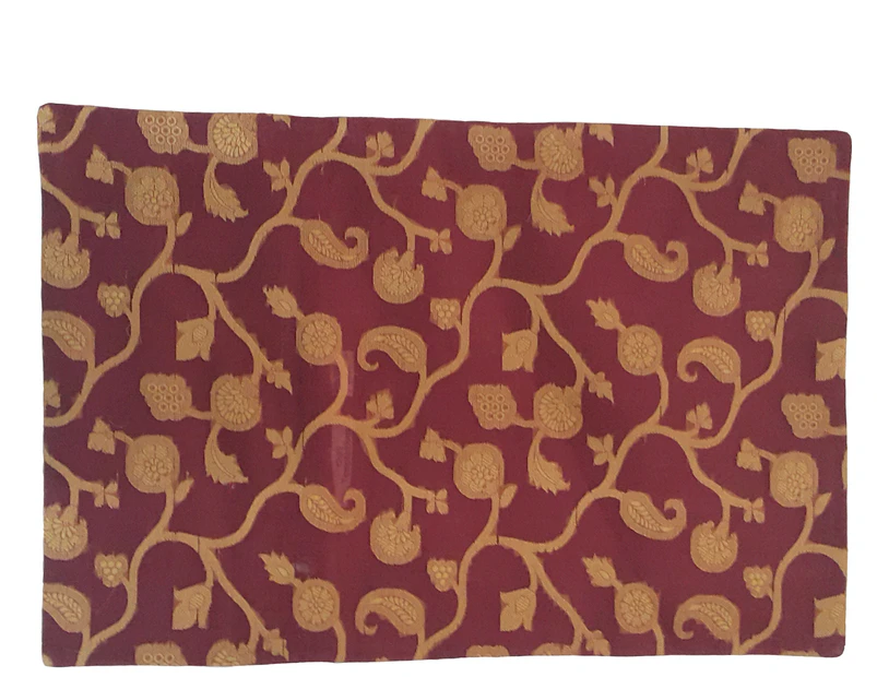 30x45cm Silk Organza Cushion Cover - Red with Gold Cutwork x 2pcs