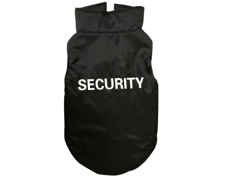 Large Breed Dog Winter Vest Waterproof Coat Jacket Security Print Black