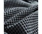 100% Cotton Charcoal Chunky Waffle Weave Blanket Throw Rug