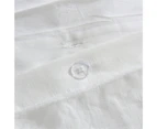 Vintage Wash Linen Doona Quilt Duvet Cover Set White Cotton Colour