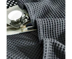 100% Cotton Charcoal Chunky Waffle Weave Blanket Throw Rug